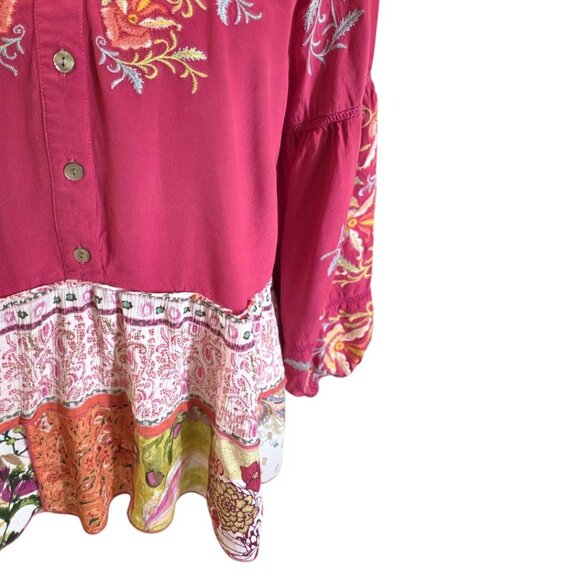 John Mark Pink Boxy Embellished Blouse - Picture 5 of 8